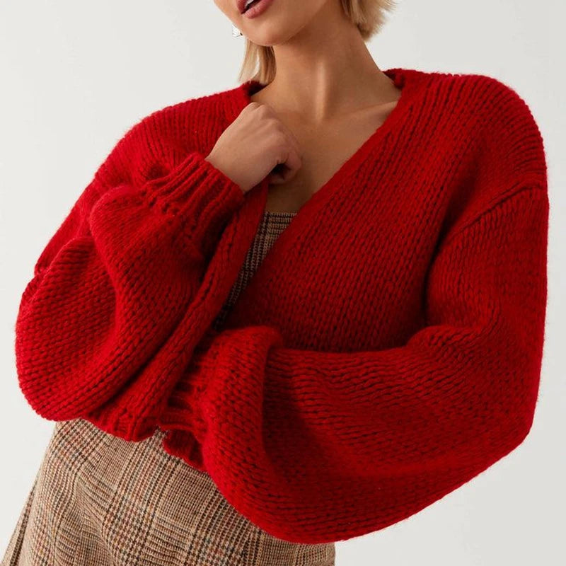 Cropped Knitwear Coat