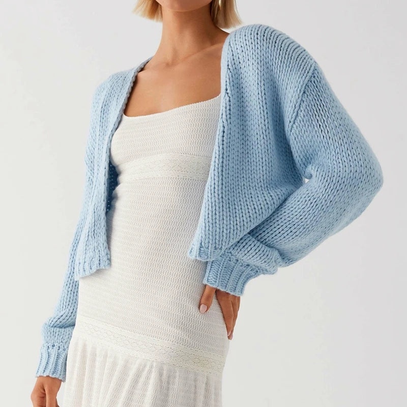 Cropped Knitwear Coat