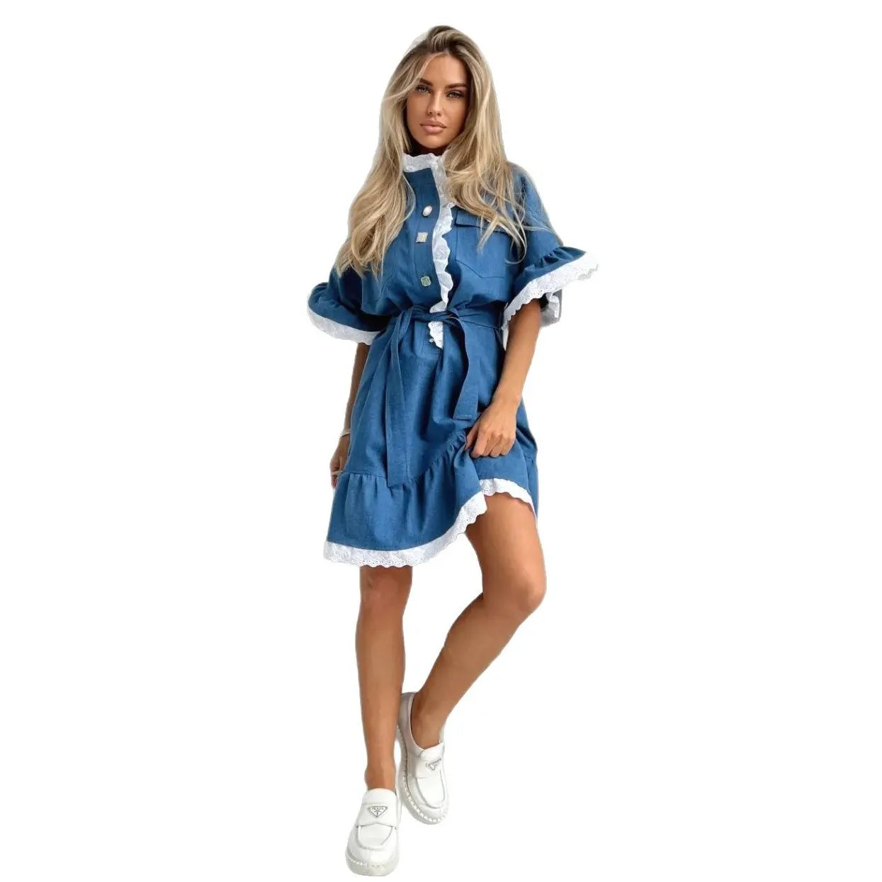 Short Sleeved Denim Dress