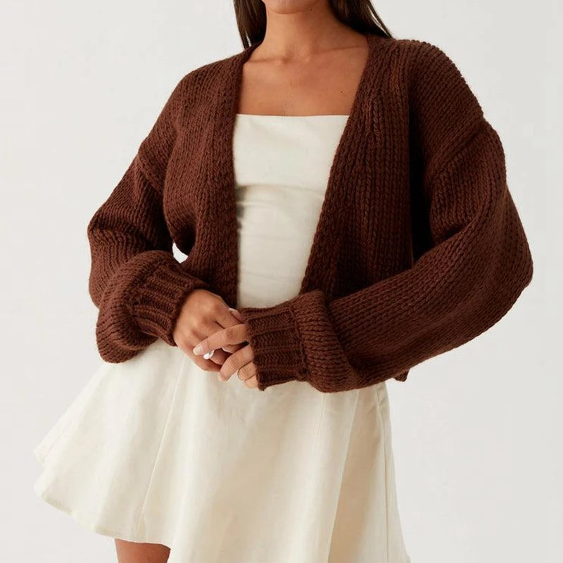 Cropped Knitwear Coat