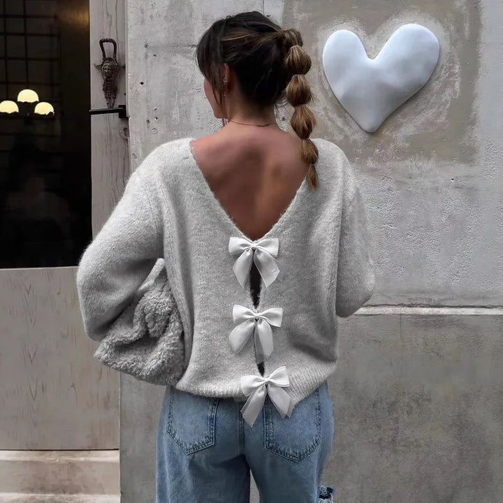 Sweet Bow Knitted Sweater