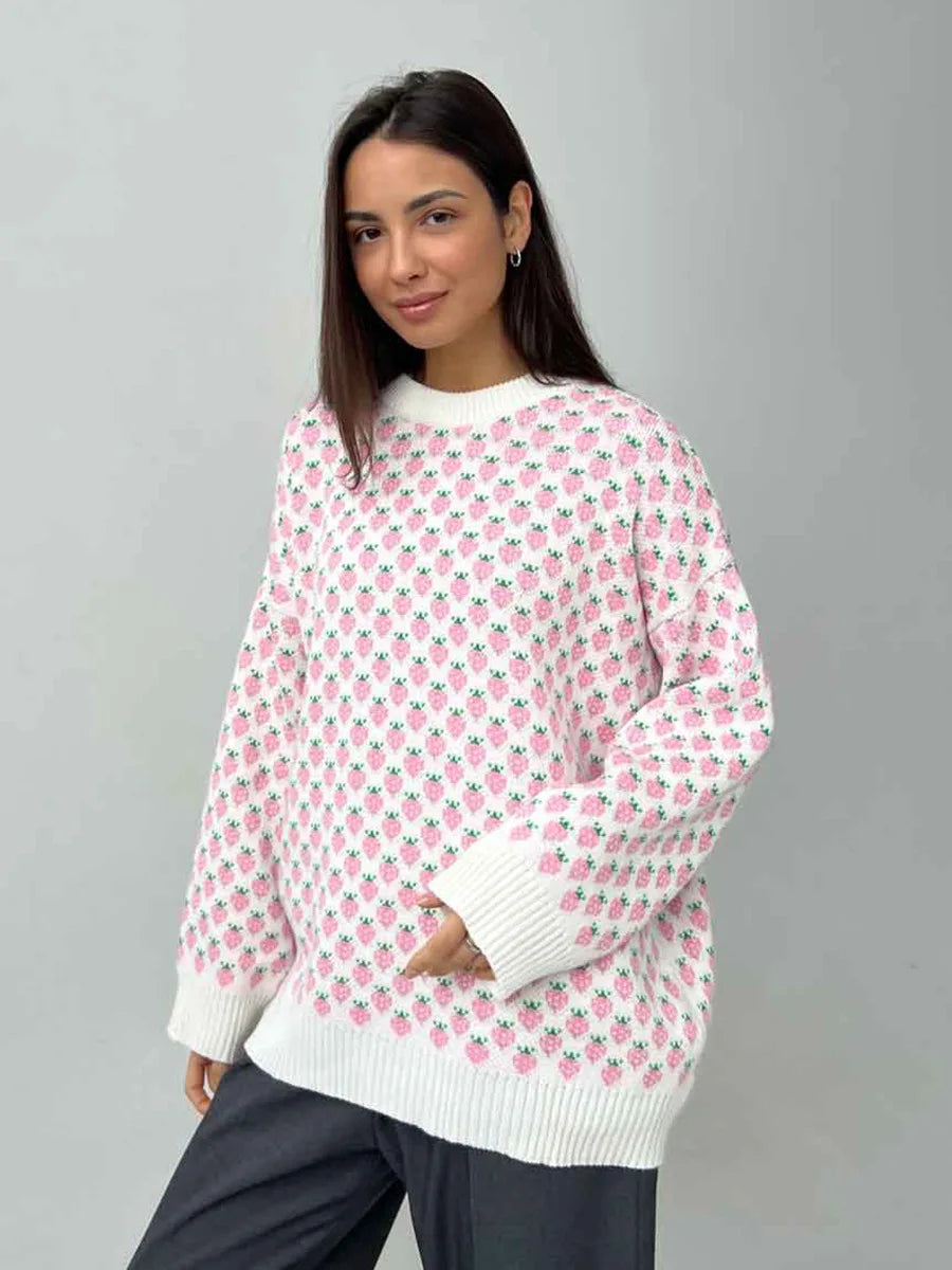 Strawberry Jacquard Sweater