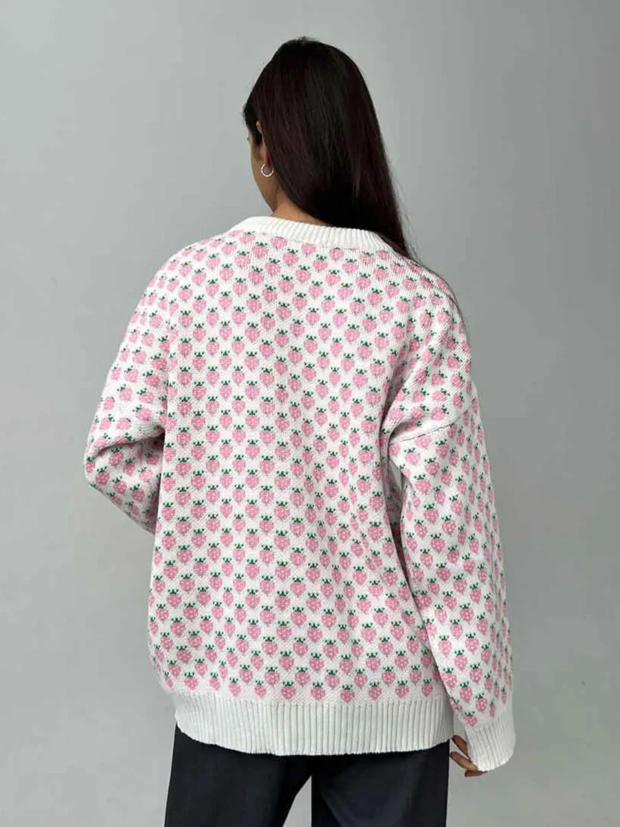 Strawberry Jacquard Sweater