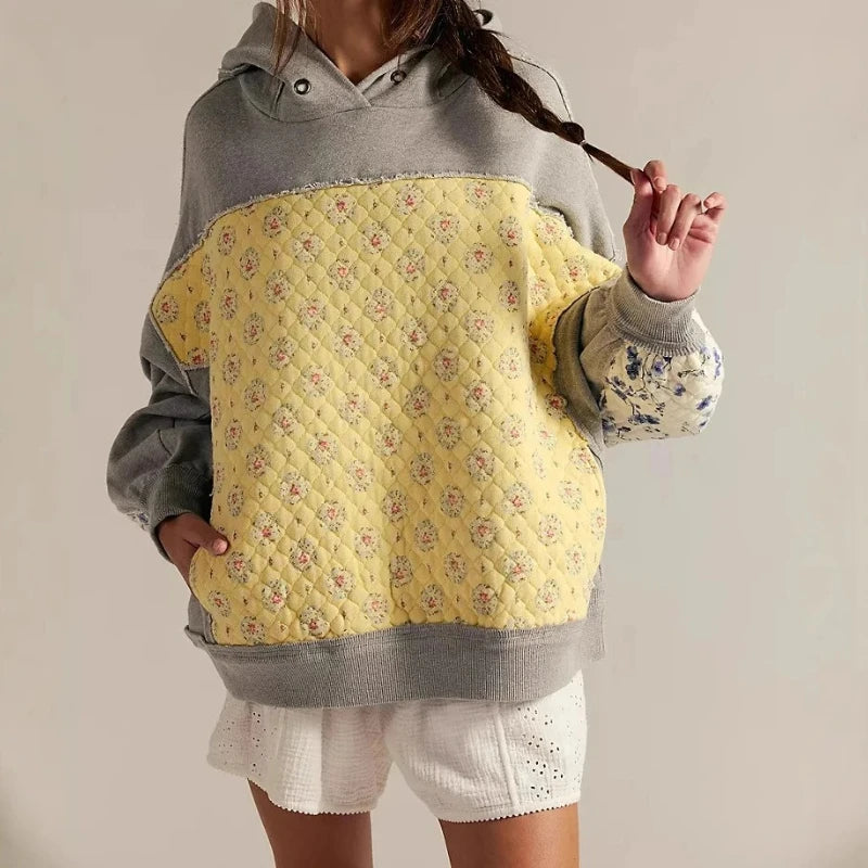 Embroidered Splicing Sweatshirt