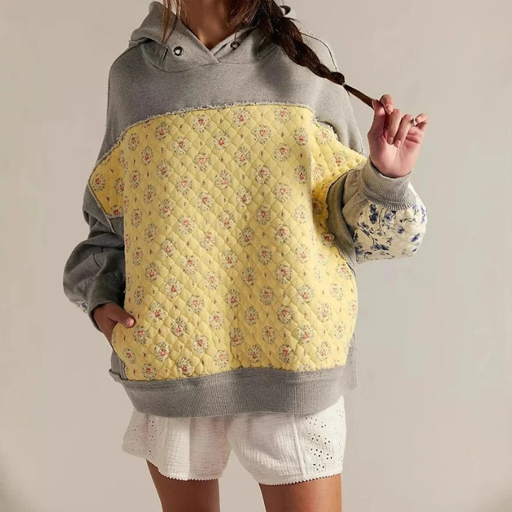 Embroidered Splicing Sweatshirt