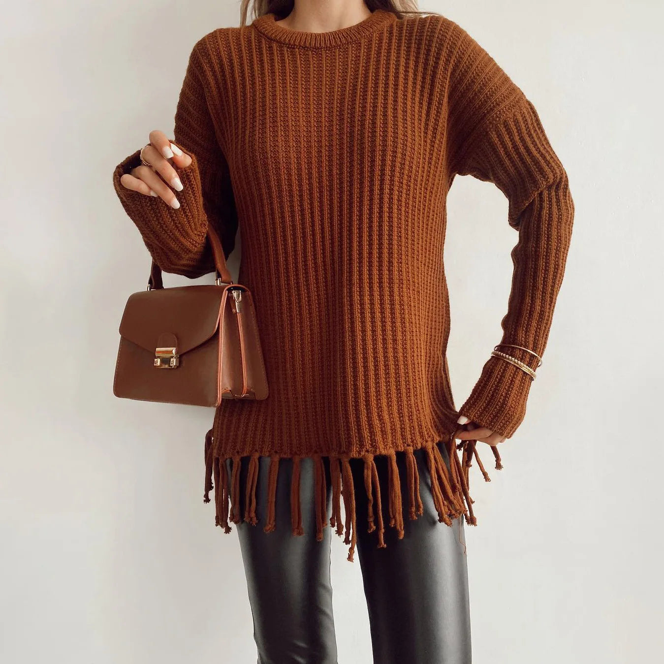Tassel Knitted Oversized Sweater