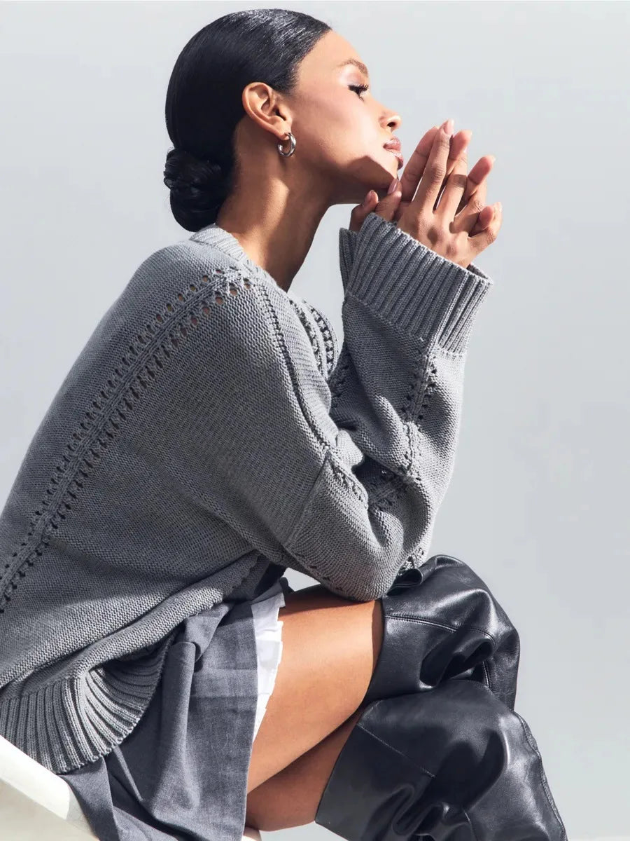 Hollow Out Knitted Pullover