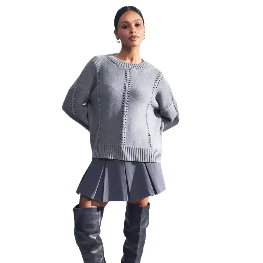 Hollow Out Knitted Pullover