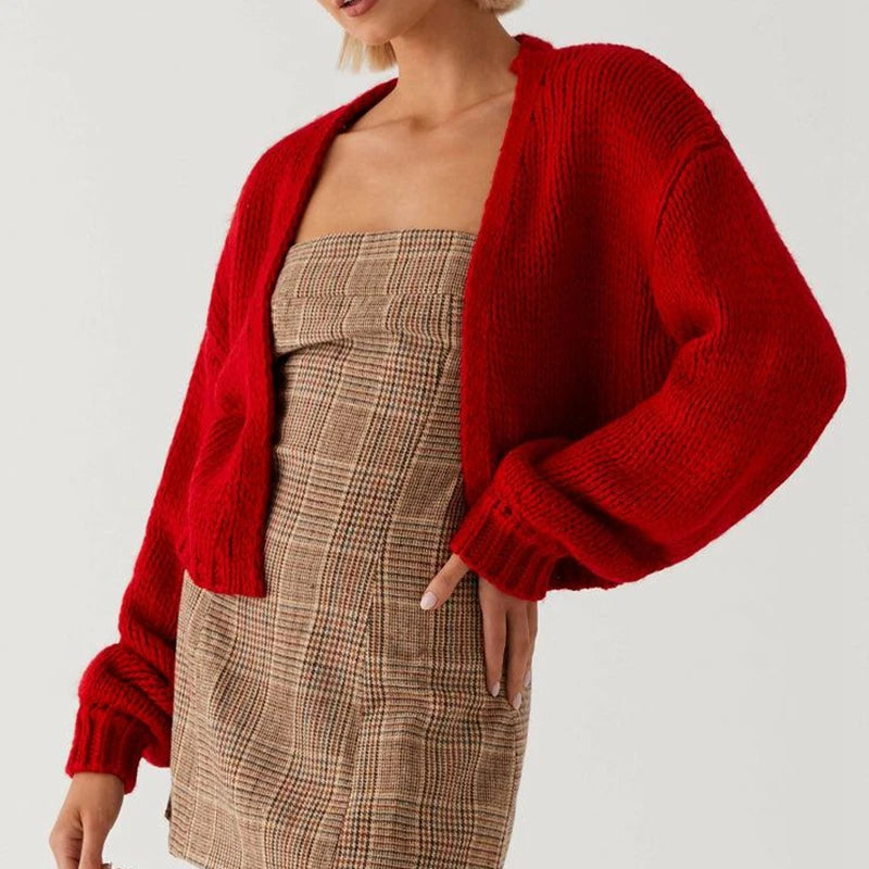 Cropped Knitwear Coat