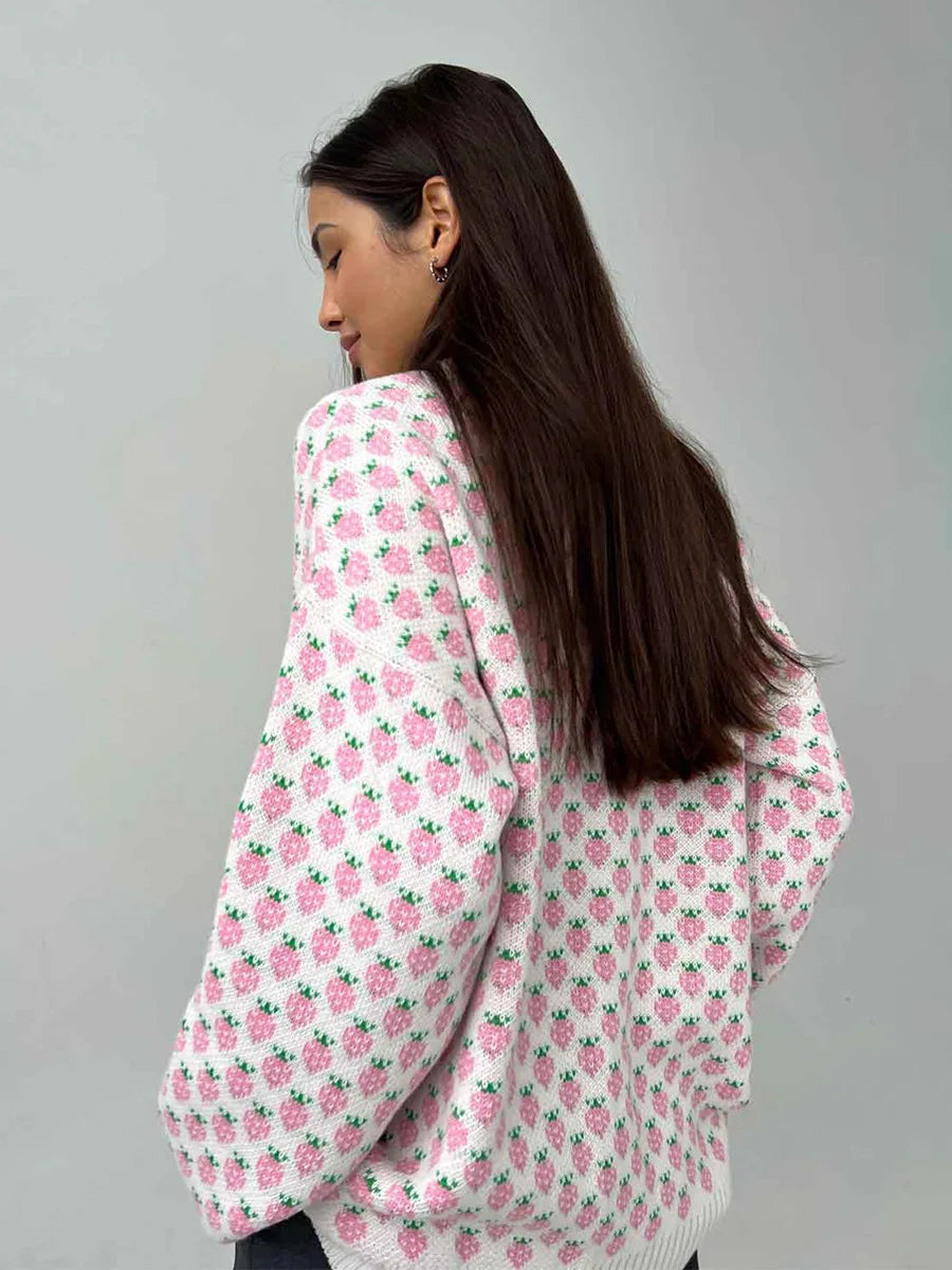 Strawberry Jacquard Sweater