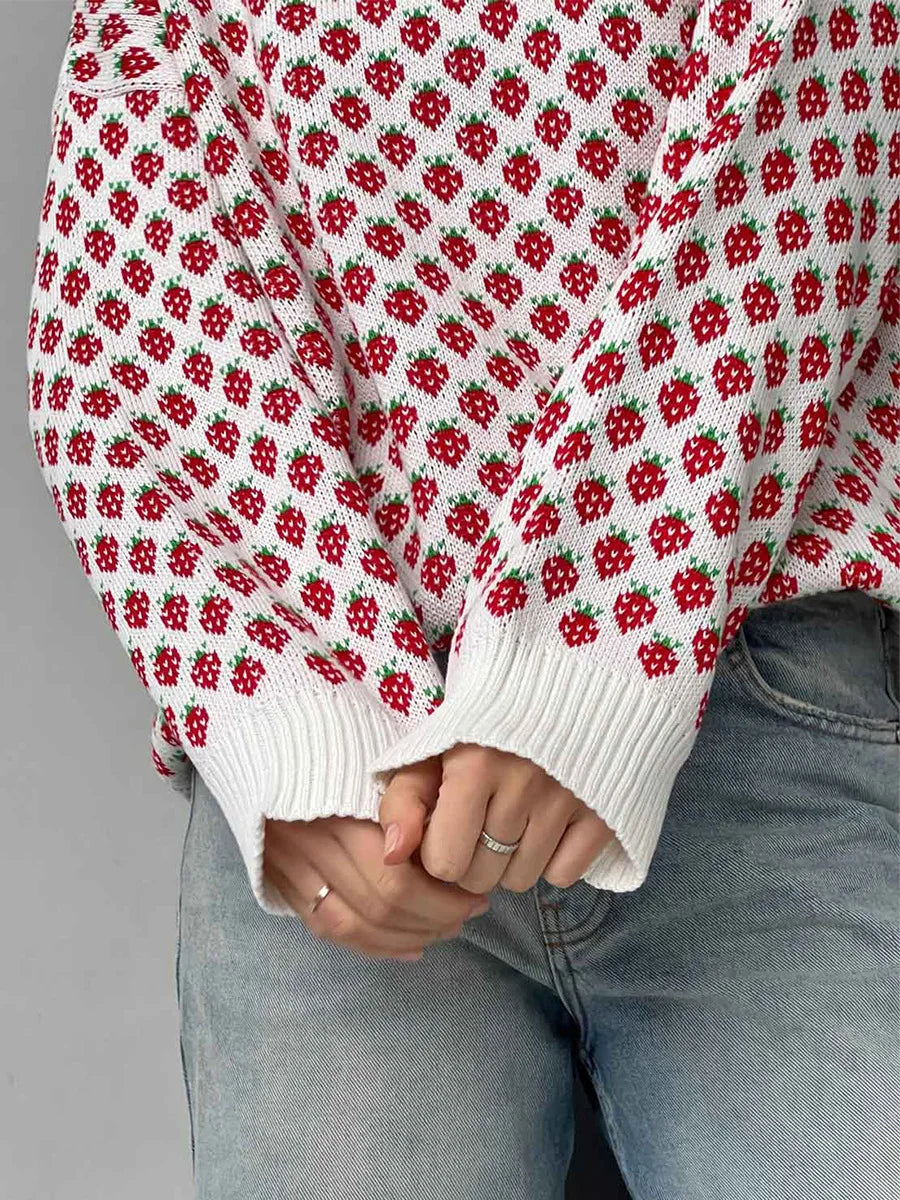 Strawberry Jacquard Sweater