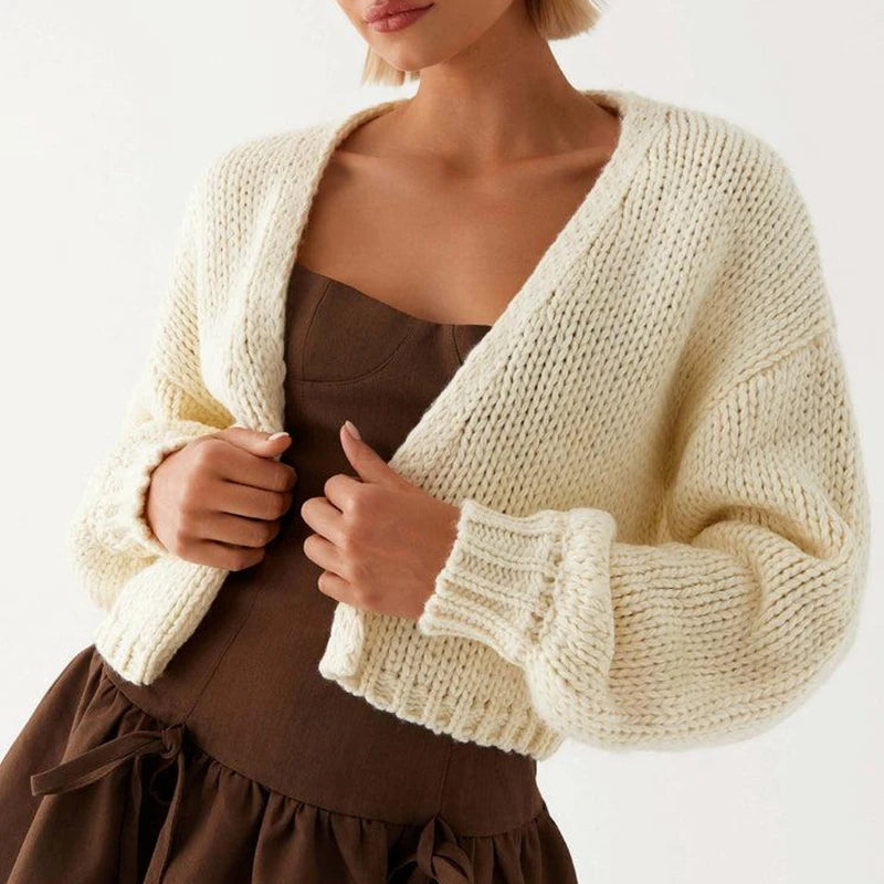 Cropped Knitwear Coat