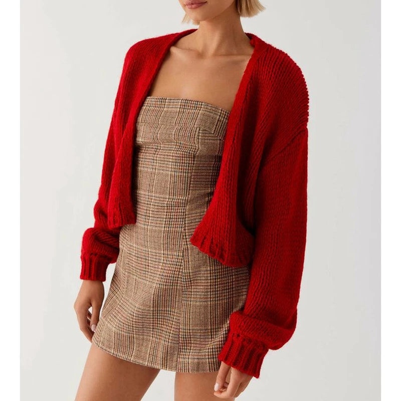 Cropped Knitwear Coat