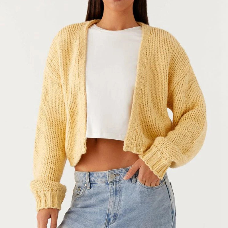 Cropped Knitwear Coat