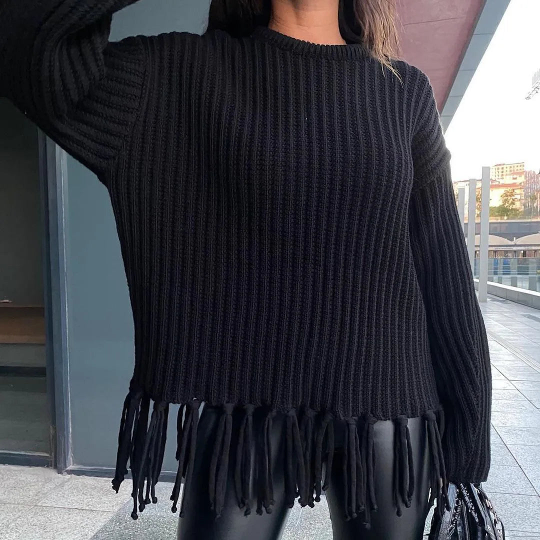 Tassel Knitted Oversized Sweater