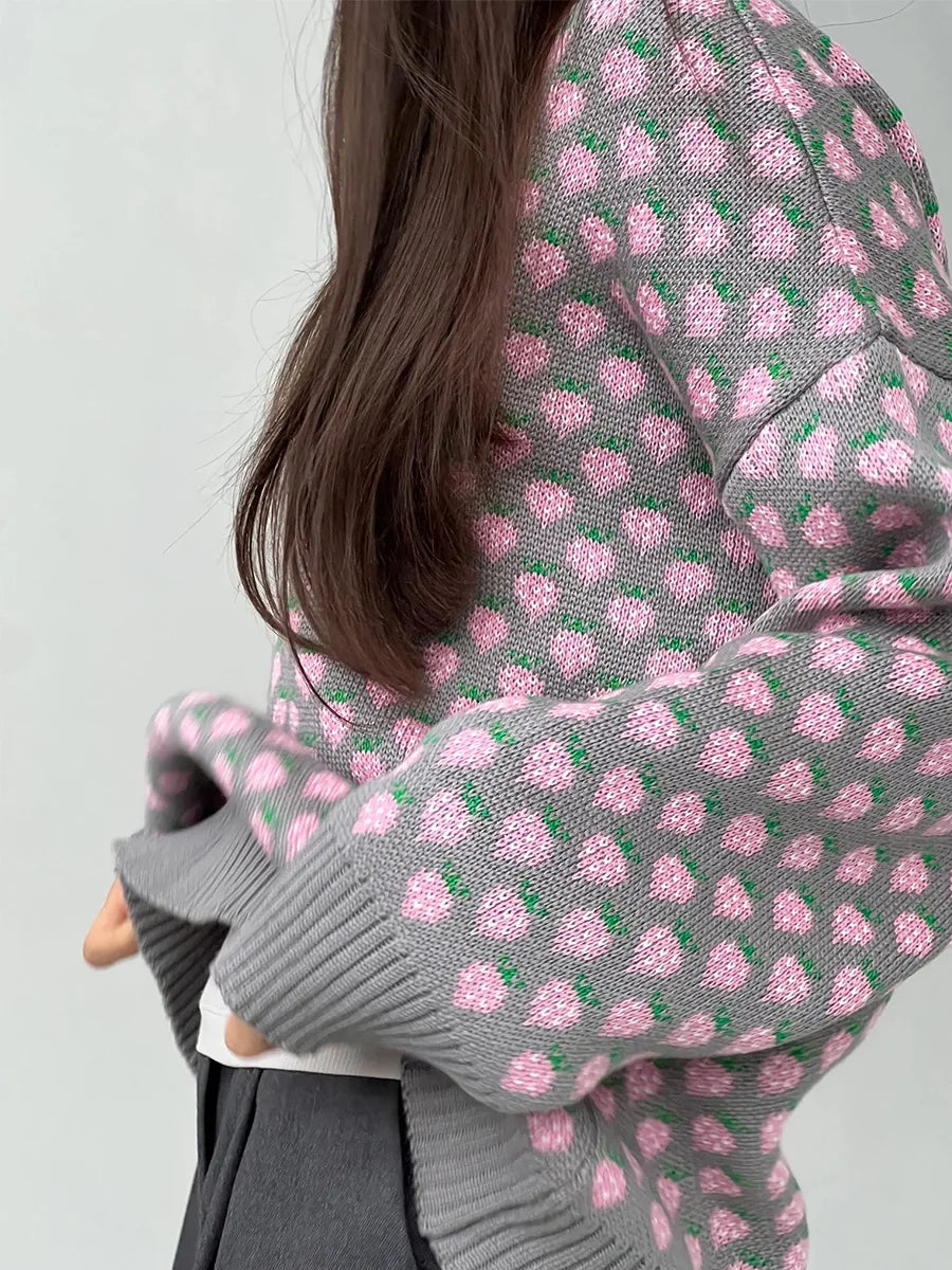Strawberry Jacquard Sweater
