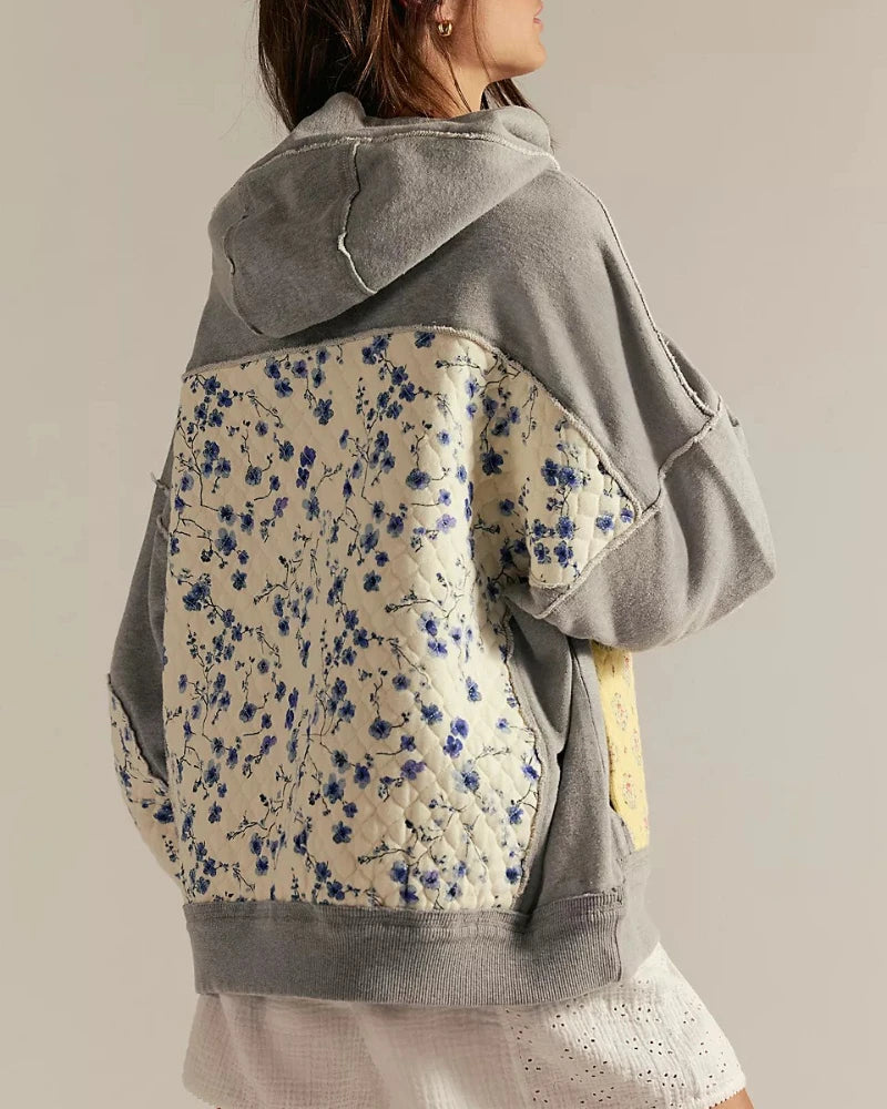 Embroidered Splicing Sweatshirt