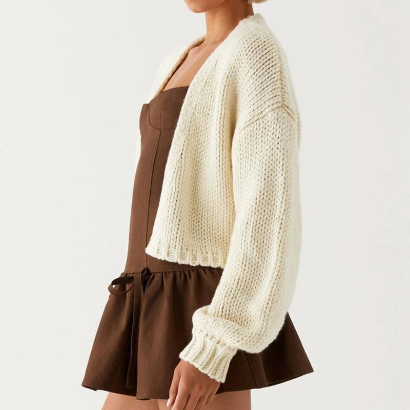 Cropped Knitwear Coat