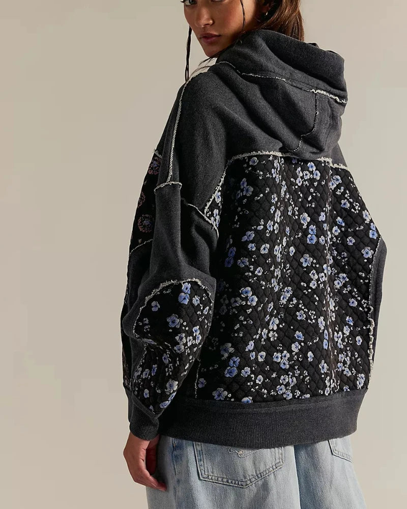 Embroidered Splicing Sweatshirt