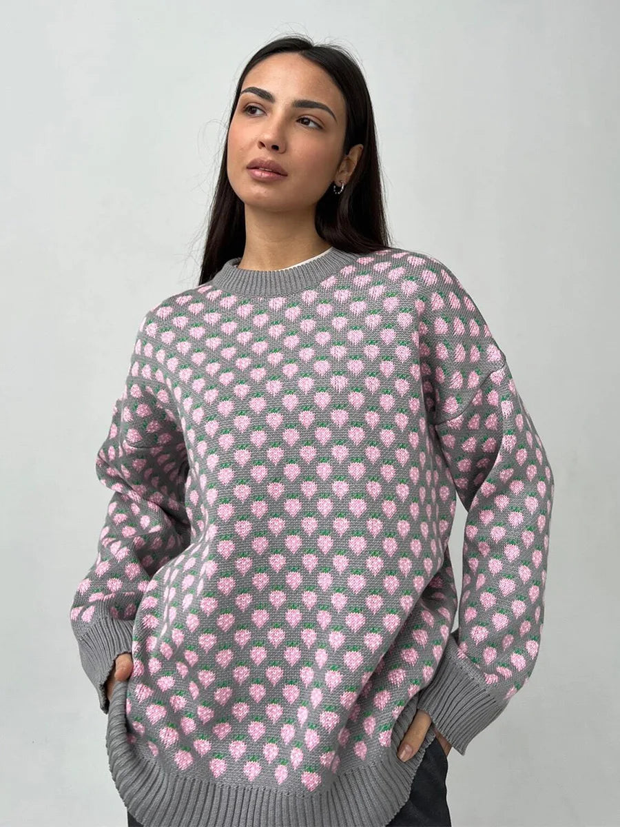 Strawberry Jacquard Sweater